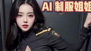 弟弟们我这只是COS哦[doge] 制服美女姐姐 | AI绘画 | 你的超现实女友 | AI女警官COS