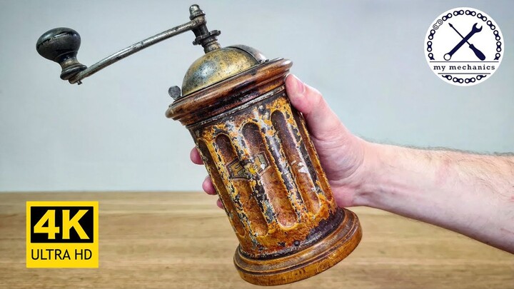 【4K】การซ่อมแซมและบูรณะเครื่องบดกาแฟแบบมือหมุนสมัยโบราณจากอิตาลี | my mechanics