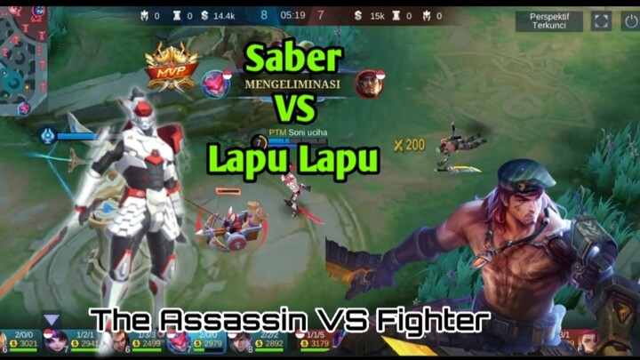 Pertarungan EXP Laner Saber VS Lapu Lapu | MLBB Mobile Legend