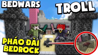 KHANGG CÙNG VANHMC TROLL BEDWARS PHÁO ĐÀI BEDROCK VÀ PHÁ MAP BEDWAR *HACK GAMEMODE 1 MINECRAFT ??