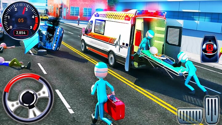 City Ambulance Rescue Roof Jumping - Emergency Van Stunts Drive - Android GamePlay