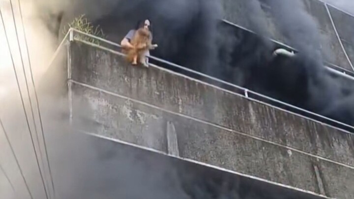 Saat menghadapi kebakaran, dia pertama-tama melemparkan anjingnya ke arah kerumunan orang, baru kemu