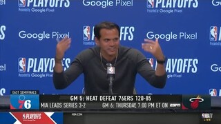 Erik Spoelstra: “We locked down Harden & Embiid in great detail. And Jimmy decided this series."