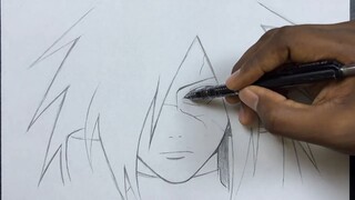 How to draw madara uchiha step-by-step