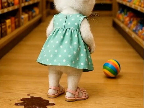 Tiểu Bảo ị bậy trong trung tâm thương mại, thế là bị chú mèo bảo vệ đuổi ra ngoài. Nhưng Tiểu Bảo lạ