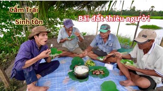 THỬ THÁCH CẮM TRẠI SINH TỒN CƠM LÓT LÁ SEN RỘN TIẾNG CƯỜI KHU ĐỒNG QUÊ