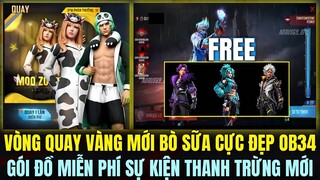 Vòng Quay Vàng OB34 Gói Đồ Bò Sữa Và Gấu Panda Cực Đẹp, Gói Đồ FREE Sự Kiện Thanh Trừng |Free Fire