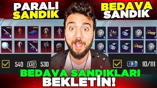 YENİ GÜNCELLEME! TÜM BEDAVA SANDIKLARINIZI BEKLETİN! (BUZ DİYARI) UC vs BEDAVA SANDIK! PUBG Mobile