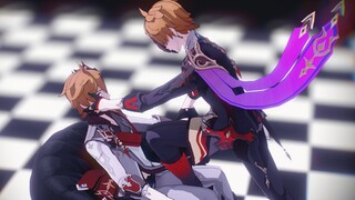「戴着鬼面的少年 忘了自己的模样 持枪相向」【原神MMD/达达利亚生贺】[邪眼+异瞳出没]