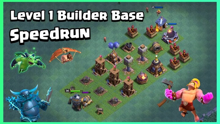 Level 1 Builder Base Speedrun | Clash of Clans