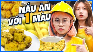 Thử Thách Mặc Đồ và Nấu tất cả các món màu VÀNG || FOOD CHALLENGE