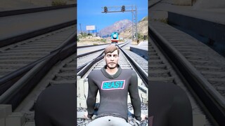 GTA V: MRBEAST SAVED BY ELON MUSK FROM THOMAS THE TRAIN #shorts