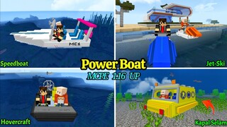 Power Boat Addon - 4 Perahu Terbaik di Minecraft PE (1.16 UP)