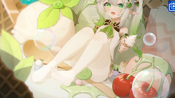 【Wallpaper Engine】White silk ice cream little grass god is so cute🙃 Beautiful two-dimensional beauti