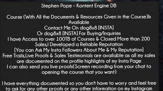 Stephen Pope – Kontent Engine DB Course Download