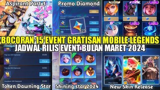 BOCORAN 15 EVENT GRATISAN MOBILE LEGENDS BULAN MARET 2024! EVENT ASPIRANT, PROMO DIAMOND, SPARKLE