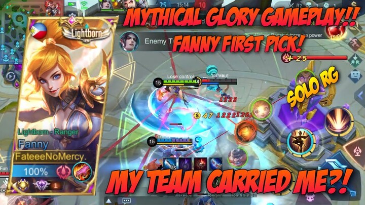 FANNY FIRST PICK IN MYTHICAL GLORY!? | MY TEAM CARRIED ME!? | FANNY GAMEPLAY | MLBB | FANNYWISE