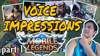 VOICE IMPRESSIONS of MOBILE LEGENDS HEROES / Mobile Legends: Bang Bang