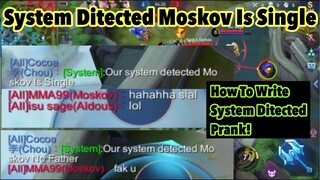 How To Write Fake System Detected Prank On MLBB l Moskov Detected Single😂