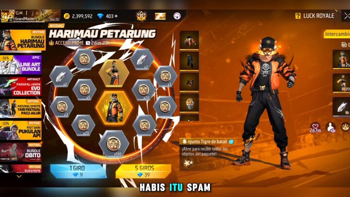 Spin bundle harimau petarung FF