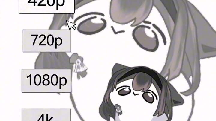 Pupu in different video qualities