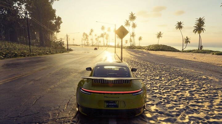Porsche 911 ao pôr do sol