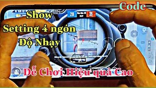 Show Setting & Độ Nhạy 4 Ngón [PUBG Mobile] Theo Yêu Cầu | NhâmHN TV