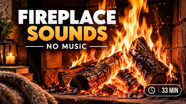 Fireplace Sounds 🔥 Crackling Fire for Sleep, Relaxation & Study | No Music