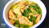 ไข่น้ำ แกงจืดไข่เจียวร้อนๆ เมนูไข่ ทำง่าย งบประหยัด 20 บาท Easy Thai Omelette Soup | Pam Studio