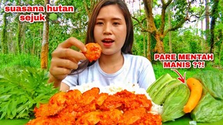 MUKBANG JENGKOL BALADO LALAPAN MENTAH PARE MENTAH, WORTEL MENTAH, KENIKIR#mukbanglalapan#asmr#makan