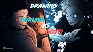 drawing coloring sukuna vs gojo jjk [jujutsu kaisen]