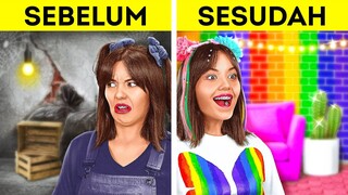 MAKEOVER KAMAR SERU 🌈 TEMA PELANGI || Ide Viral untuk Rumah Terimut! Kerajinan Cantik oleh 123 GO!