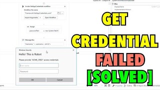 UiPath GET CREDENTIAL FAILED