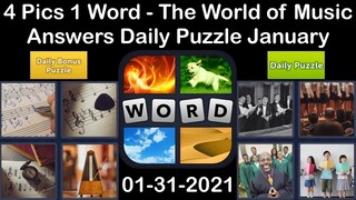 4 Pics 1 Word - The World of Music - 31 January 2021 - Answer Daily Puzzle + Daily Bonus Puzzle