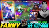 Cambodia Top 1 Supreme Fanny Just Destroyed Pro Squad in Rank (See You Soon) ~ Mobile Legends