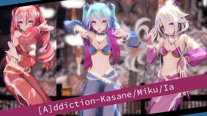 Newcomer MMD【RRendering/[A]ddiction】Three people dancing together★TDA·MIKU-KASANE-IA! Exotic style?