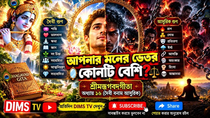 গীতার ১৬ অধ্যায় দৈবাসুর সম্পদ বিভাগ যোগ | Daivasura Sampad Vibhaga Yoga Bhagavad Gita Chapter
