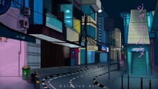 Part 2 | Drawing Anime Background : Beautiful City Night at Japan [Jakarta - Haji Nawi] | Goodbye