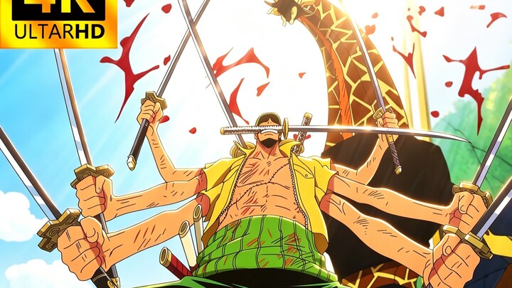 [4K Ultra HD] “Excess Dialogue Removed” – Zoro vs. Kaku! The Nine-Sword Style makes a powerful debut