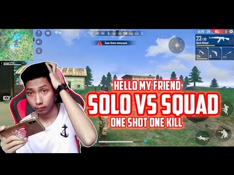 SOLO VS SQUAD 6 KILL!!!  PAKE SENJATA APA SAJA
