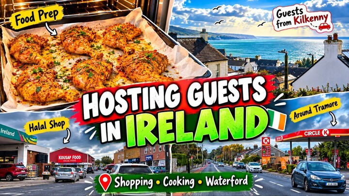 Hosting Guests in Ireland 🇮🇪 | Halal Shopping, Cooking & Tramore Vlog
