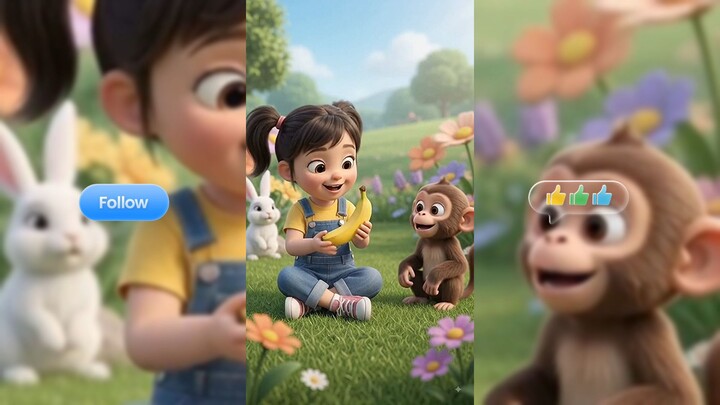 Janwar Kya Khate Hain? 🐰🐵🐮 | Kids Learning | Happy Land #Shorts