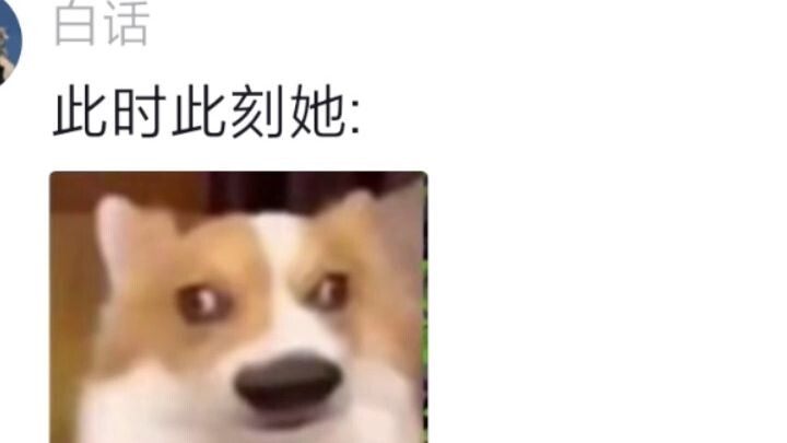 At this very moment, she: