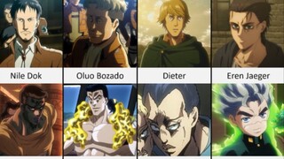 《进击的巨人》与《JOJO的奇妙冒险》中那些同声优的角色