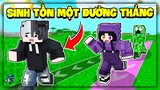 Minecraft Nhưng Sinh Tồn 1 Đường Thẳng | Siro Bất Lực Vì Noob Ruby Quá Ăn Hại