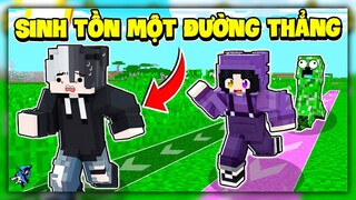 Minecraft Nhưng Sinh Tồn 1 Đường Thẳng | Siro Bất Lực Vì Noob Ruby Quá Ăn Hại