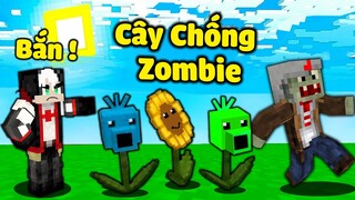 REDHOOD THỬ THÁCH DÙNG HOA QUẢ CHIẾN ĐẤU VỚI ZOMBIE TRONG MINECRAFT*MỀU CHẾ TẠO CÂY HOA VỆ SĨ MCPE