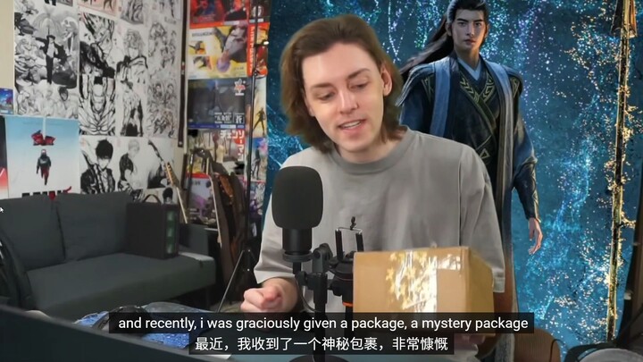 Foreign YouTuber unboxes Chinese fans’ gifts of “Immortal Cultivation” anime merchandise—what an ama