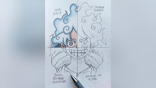 Replying to  Luffy Gear 5 😁 - Part 2! 🔥 anime animeart drawing artchallenge tiktokart luffy gear5lu