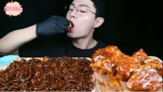 Mì sốt tương đen và đồ chiên phần 3 #mukbang